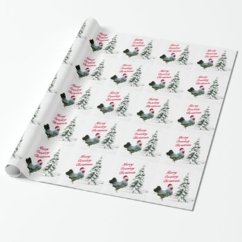 Merry Country Christmas Chicken With Santa Hat Wrapping Paper by StarStruckDezigns at Zazzle