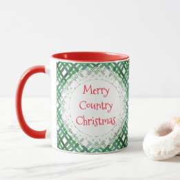 Merry Country Christmas Vintage Style Gift Mug
