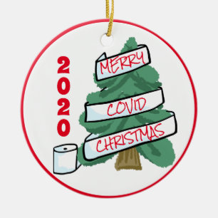 Merry Covid Christmas Toilet Paper Garland 2020 Ceramic Ornament