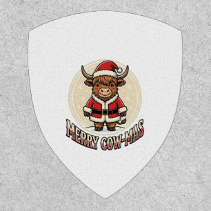 Merry Cowmas Highland Cow Christmas Shirt Design_1 Patch