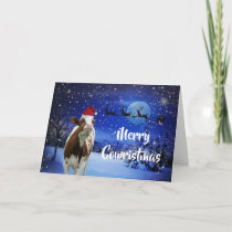 Merry Cowristmas Santa Cow Holiday Card