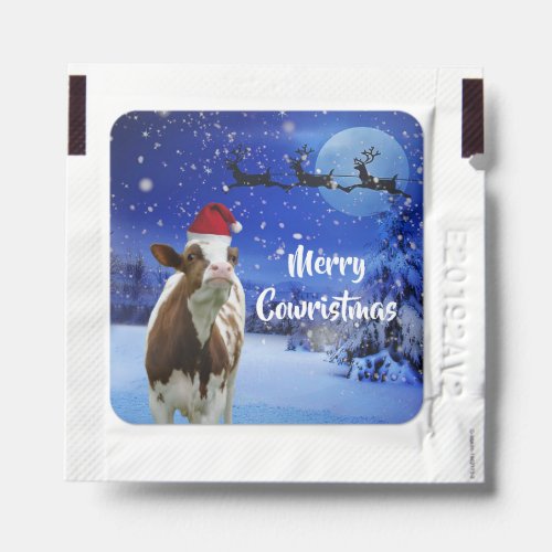 Merry Cowristmas Santa Cow Holiday Hand Sanitizer Packet