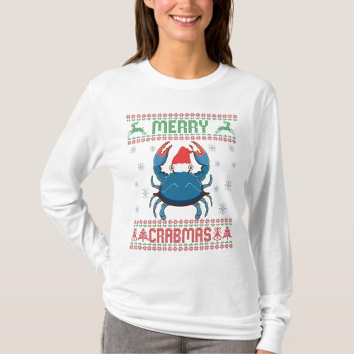 Merry Crabmas Funny Crab Ugly Christmas Sweater