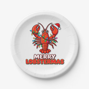 Merry Crawfishmas Crawfish Light Crawfish Funny Paper Plates