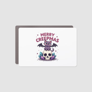 Merry Creepmas Cat Pastel Goth Christmas Skull T-S Car Magnet