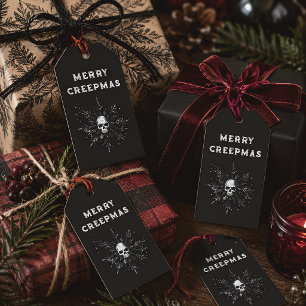 Merry Creepmas Gothic Snowflake Christmas Gift Tags