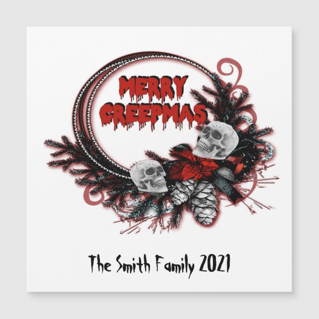  Merry Creepmas Horror Christmas Custom Magnet  (Front)