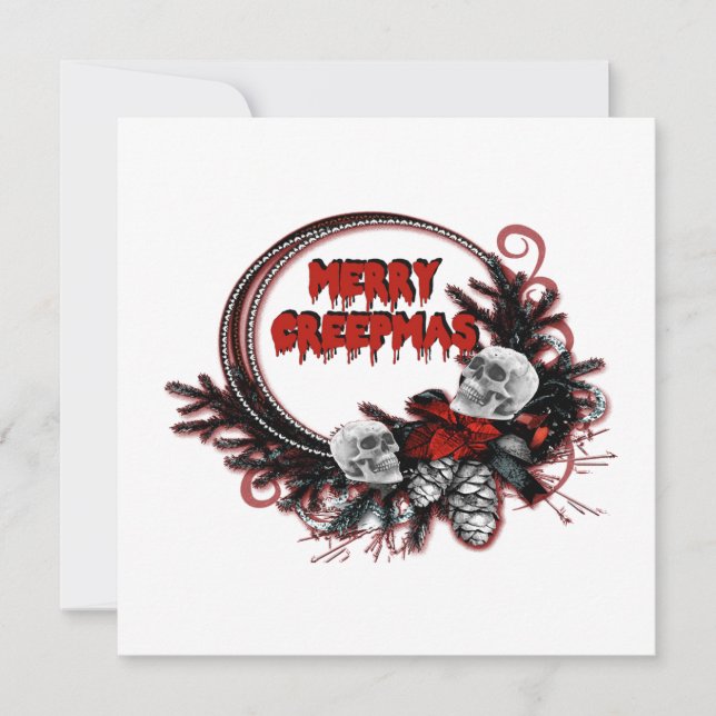 Merry Creepmas Horror Christmas Gift Card (Front)