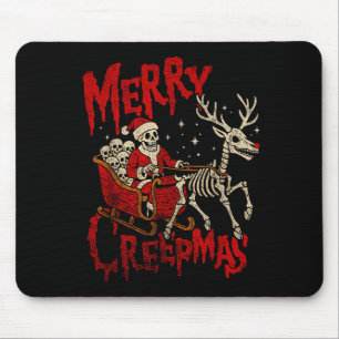 Merry Creepmas Skeleton Creepy Christmas Goth Holi Mouse Pad