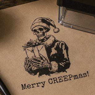 Merry Creepmas Skeleton Gothic Christmas Self-inking Stamp