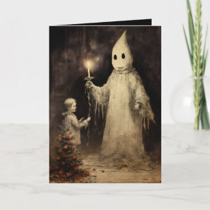 Merry Creepmas Spooky Ghost Gothic Vintage Card