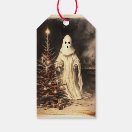Merry Creepmas Spooky Ghost Gothic Vintage Gift Tags