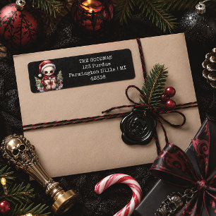 Merry Creepmas Spooky Gothic Christmas Label