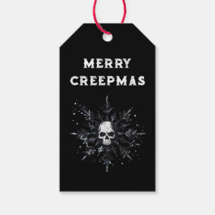 Merry Creepmas Spooky Gothic Snowflake Gift Tags
