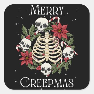 Merry Creepmas Wreath Sticker