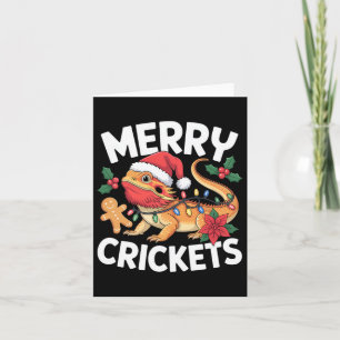 Merry Crickets! Bearded Dragon Christmas Pun  Card