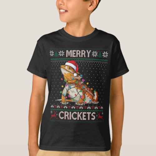 Merry Crickets Bearded Dragon Ugly Sweater Christm