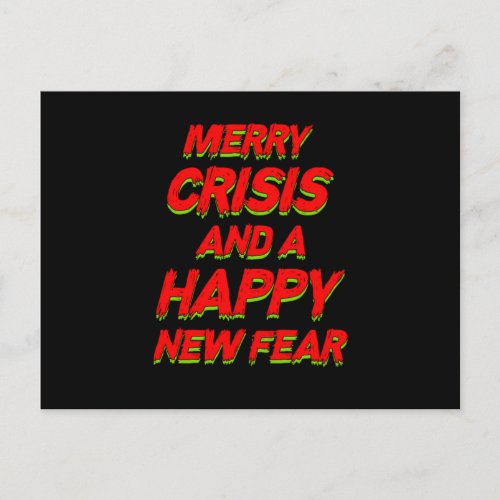 Merry Crisis And A Hanny New Fear Capitalist Gift Postcard
