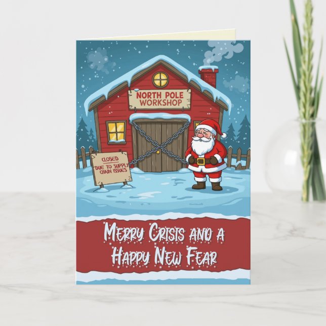 Merry Crisis Funny Christmas Card (Front)
