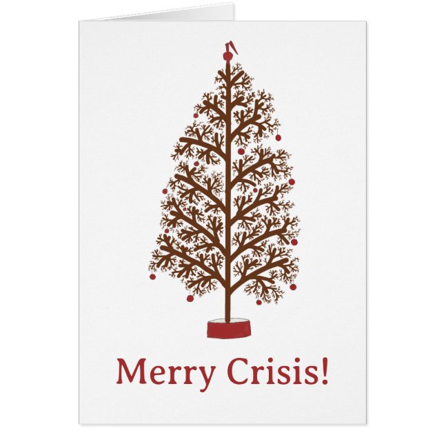 Merry Crisis Pre owned Christmas tree Cards (Front)