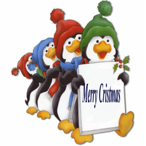 Merry Cristmas Pinguinos Cutout