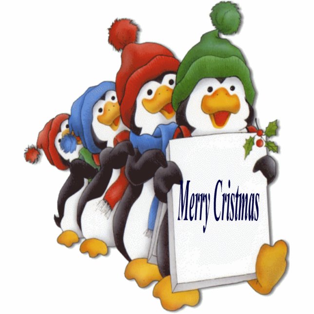 Merry Cristmas Pinguinos Cutout (Front)