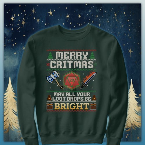 Merry Critmas Loot Drop  Warrior Ugly Sweater