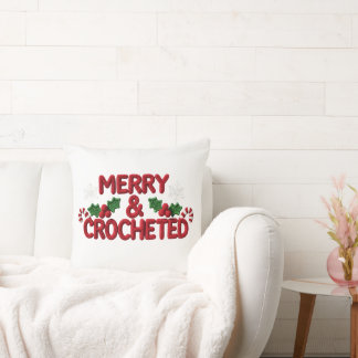 Merry & Crocheted Crochet Christmas Throw Pillow