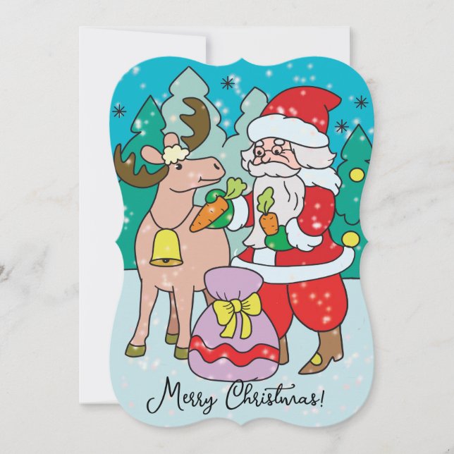 Merry Crostmas, Santa claus Card (Front)
