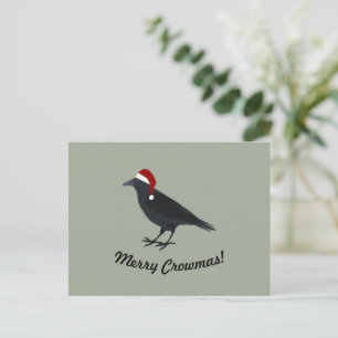 Merry Crowmas Christmas Crow Holiday Postcard