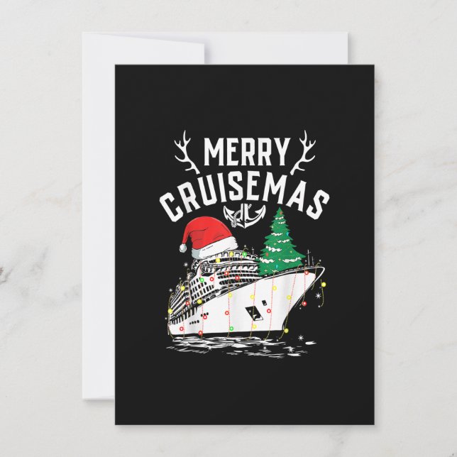 Merry Cruisemas 2022 Cruise Santa Hat Reindeer Xma Invitation (Front)