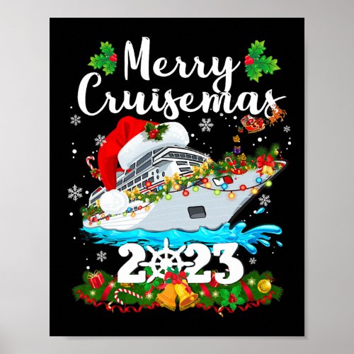 Merry Cruisemas 2023 Christmas Santa Reindeer Crui Poster