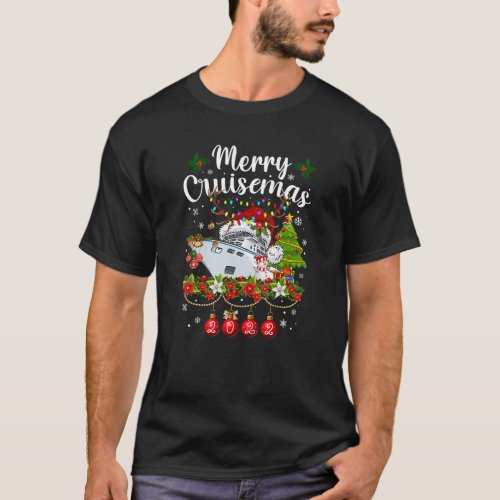 Merry Cruisemas 2023 Cruise Santa Hat Reindeer Xma T_Shirt