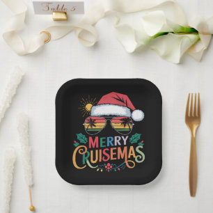 Merry Cruisemas 2024 Christmas Santa Reindeer  Paper Plates