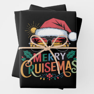 Merry Cruisemas 2024 Christmas Santa Reindeer  Wrapping Paper Sheets