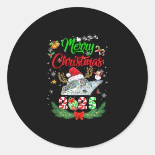 Merry Cruisemas 2025 Christmas Santa Reindeer Crui Classic Round Sticker