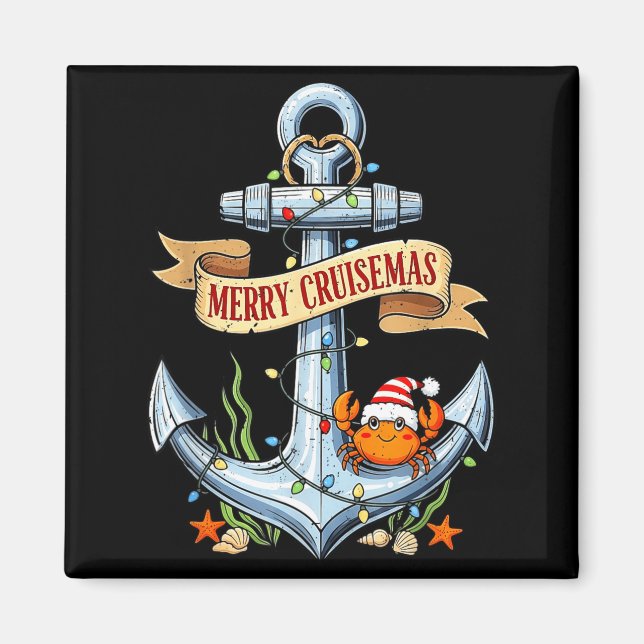 Merry Cruisemas 2025 Nautical Cruise Christmas Fam Magnet (Front)