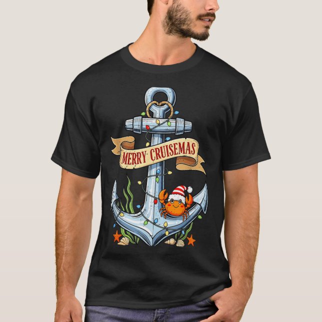 Merry Cruisemas 2025 Nautical Cruise Christmas Fam T-Shirt (Front)