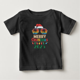 Merry Cruisemas 2025 Personalized Xmas Cruise Baby T-Shirt