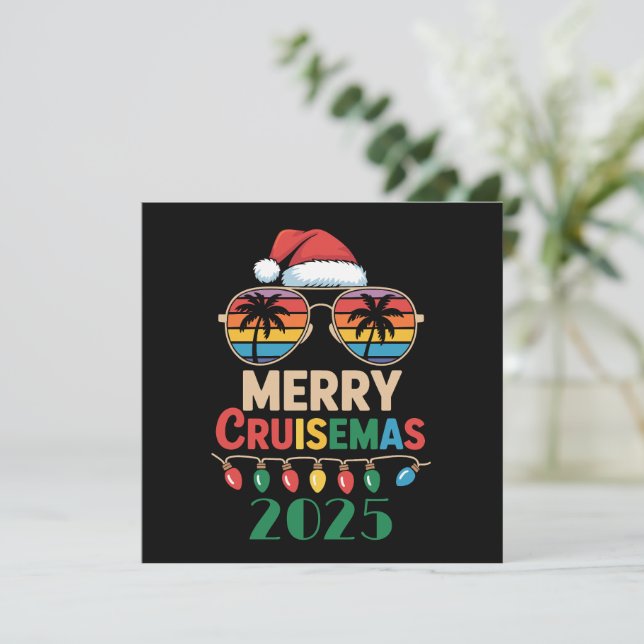 Merry Cruisemas 2025 Personalized Xmas Cruise Holiday Card (Standing Front)