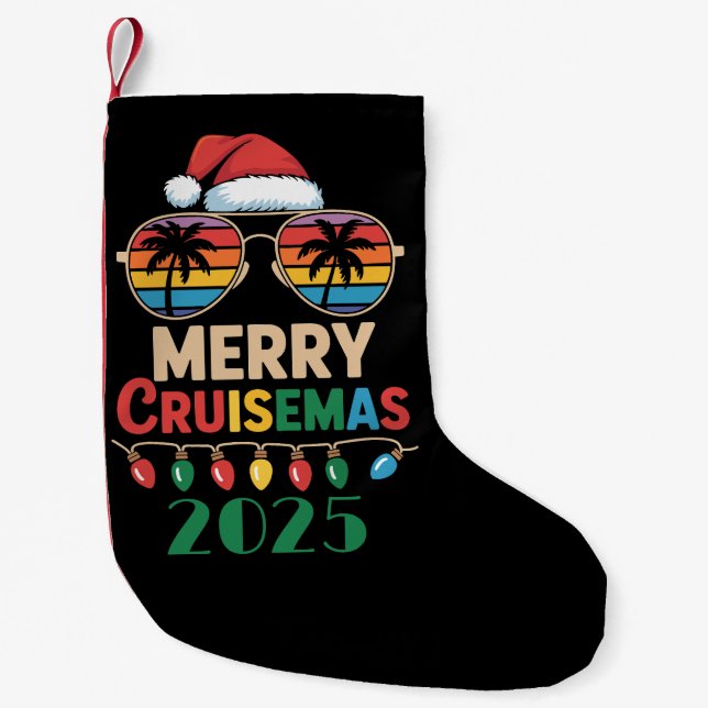 Merry Cruisemas 2025 Personalized Xmas Cruise Small Christmas Stocking (Front)