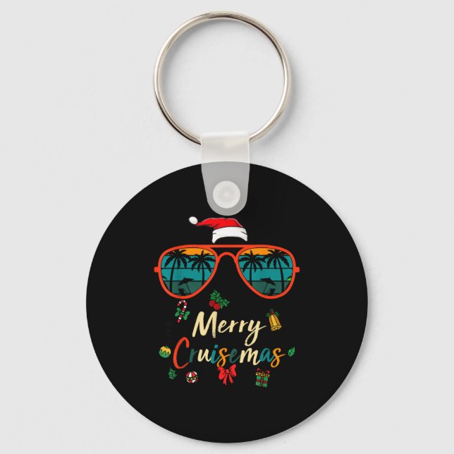 Merry Cruisemas 2025 Xmas Santa Reindeer Cruise Ma Keychain (Front)