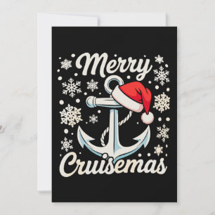 Merry Cruisemas Anchor Santa Hat Christmas Cruise Invitation