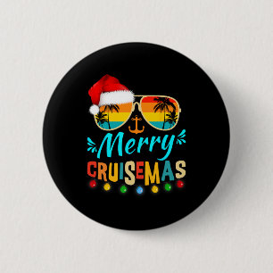 Merry Cruisemas Christmas Santa Reindeer Cruise Button