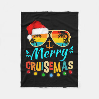 Merry Cruisemas Christmas Santa Reindeer Cruise Fleece Blanket
