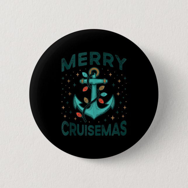 Merry Cruisemas Cruise Christmas Light Matching Fa Button (Front)