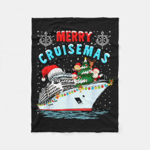 Merry Cruisemas Cruise Ship Family Christmas  Fleece Blanket