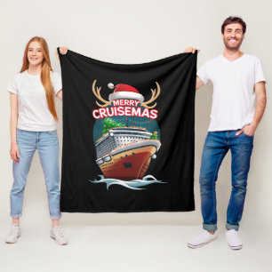 Merry Cruisemas Cruise Ship Family Christmas Funny Fleece Blanket