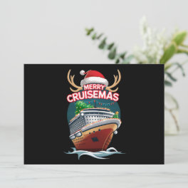 Merry Cruisemas Cruise Ship Family Christmas Funny Holiday Card