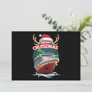 Merry Cruisemas Cruise Ship Family Christmas Funny Holiday Card